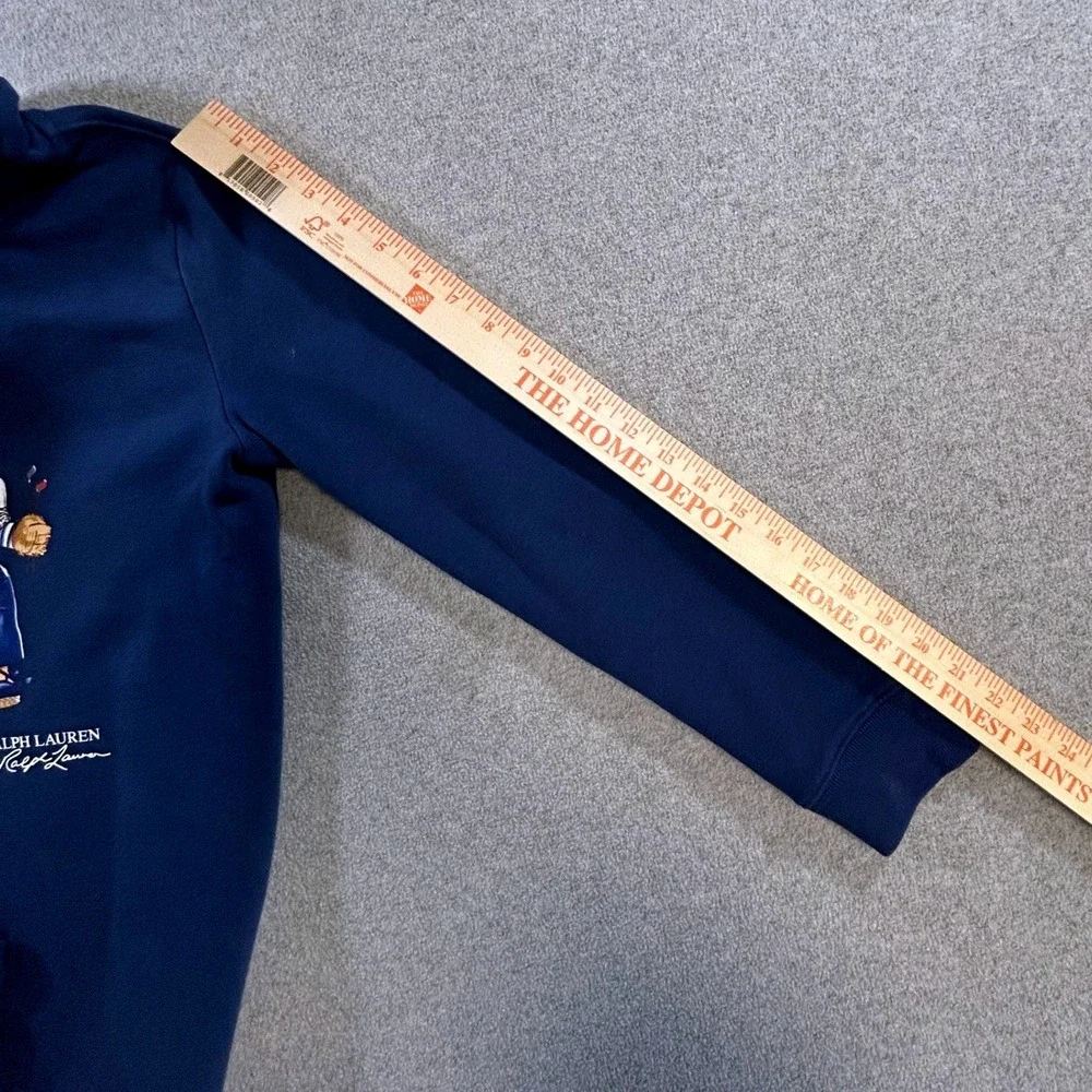Polo Ralph Lauren Polo Bear Hoodie Dress Girls L 12 14 Blue Sweatshirt Dress